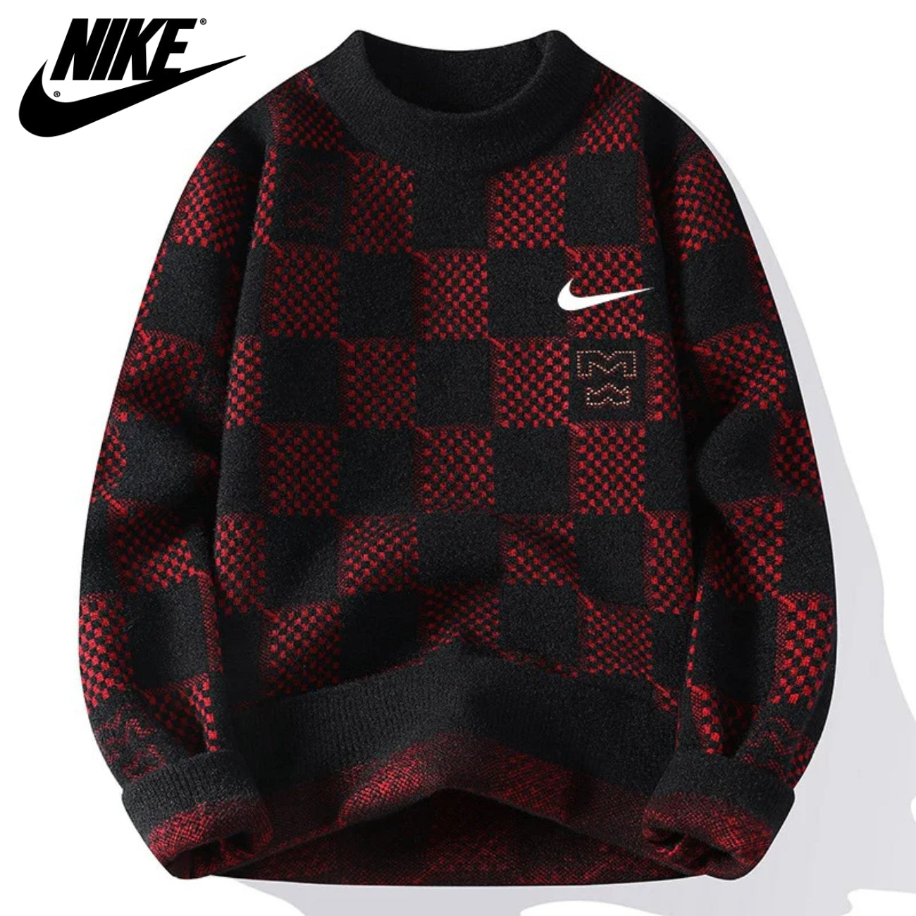 Retro Grid Knit Pullover || CLEARANCE PRICE